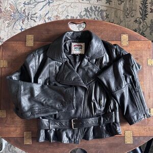 Vintage 90s Leather Moto Jacket by Adler